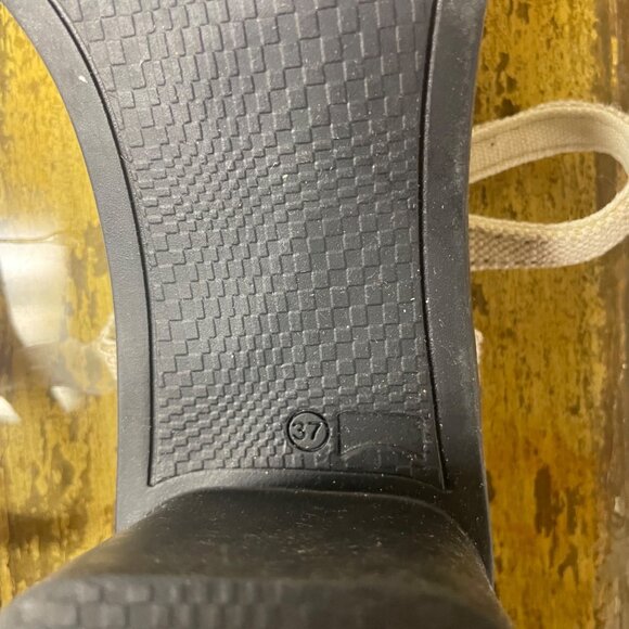 Camper Meda Heeled Sandal Tan Cream Sz 37 (EU) Fabric Adjustable Ankle Strap - Picture 8 of 8